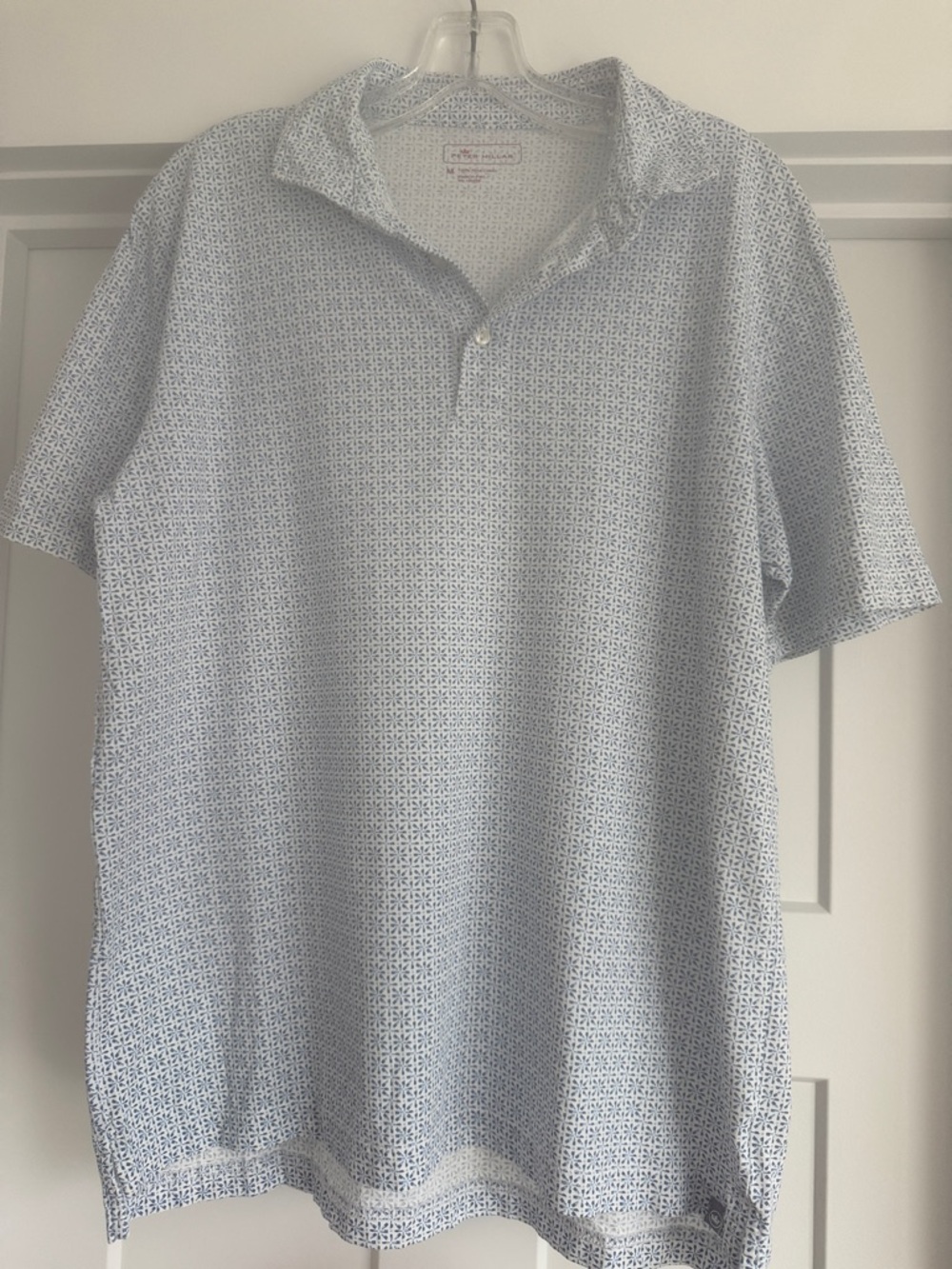 Peter Millar Light Blue Men's Short-Sleeve Polo Shirt Medium